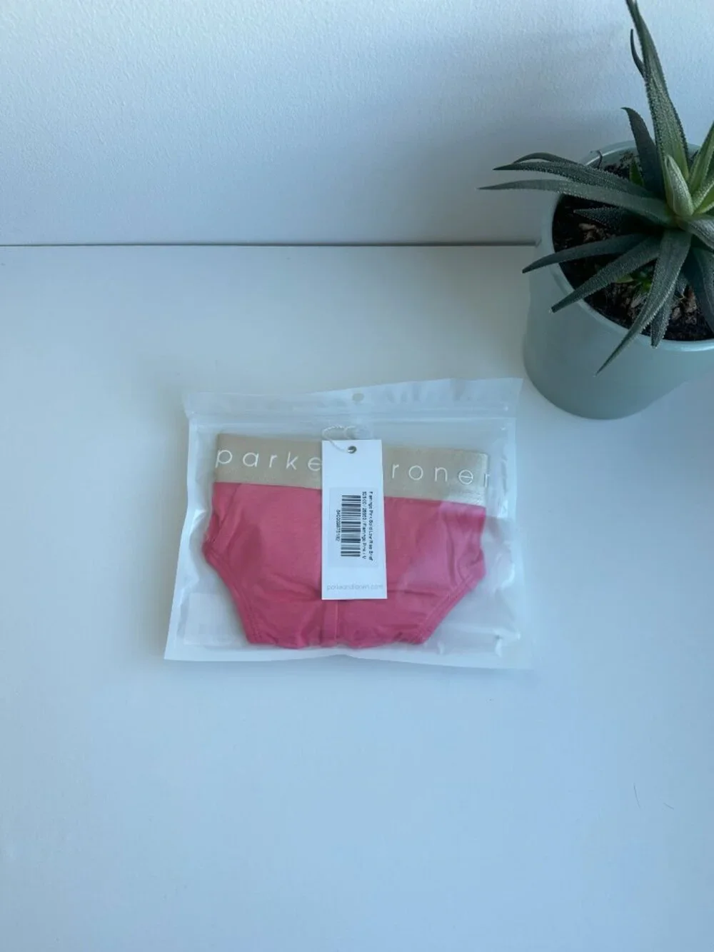Parke & Ronen - Solid Low Rise Brief - Flamingo Pink (M)